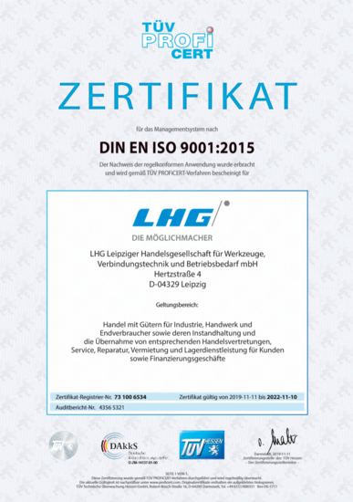 Ansicht des ISO 9001 Zertifikats
